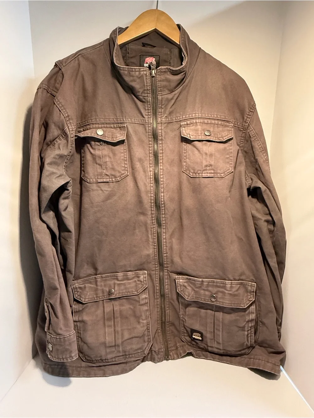 Berne Brown Washed Duck Canvas Cargo Work Jacket 4XL